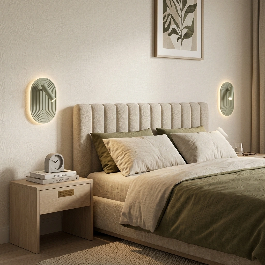 Aplique madera verde 18,4x17x28,1 cm 12,6W LED - LUAP0198