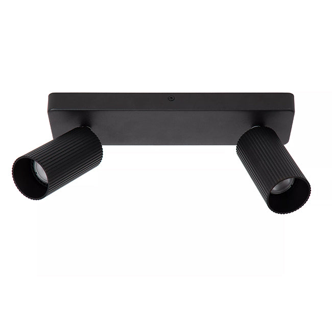 Foco aluminio negro 31x9 cm 2 luces GU10 - LUFO0013