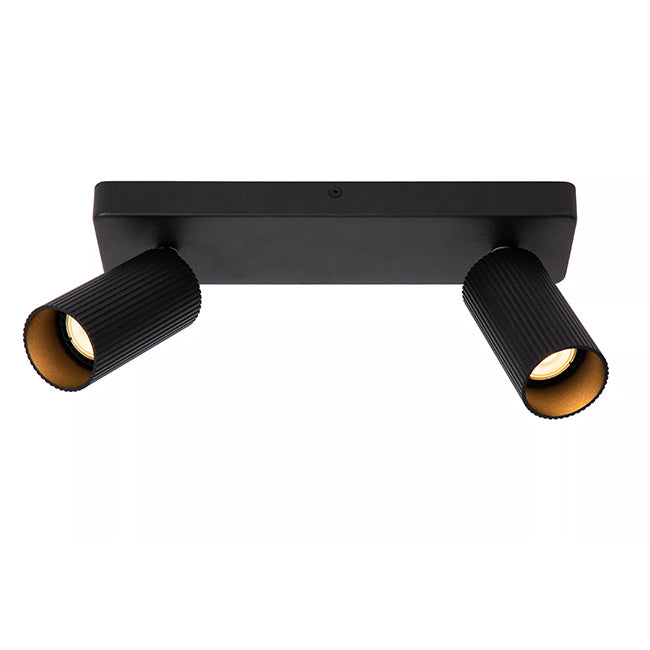 Foco aluminio negro 31x9 cm 2 luces GU10 - LUFO0013