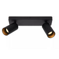 Foco aluminio negro 31x9 cm 2 luces GU10 - LUFO0013
