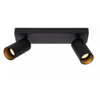 Foco aluminio negro 31x9 cm 2 luces GU10 - LUFO0013