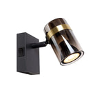 Foco metal negro vidrio humo Ø6x9.6 cm GU10 - LUFO0019