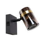 Foco metal negro vidrio humo Ø6x9.6 cm GU10 - LUFO0019