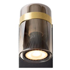 Foco metal negro vidrio humo Ø6x9.6 cm GU10 - LUFO0019