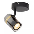 Foco metal negro vidrio humo Ø6x9.6 cm GU10 - LUFO0020