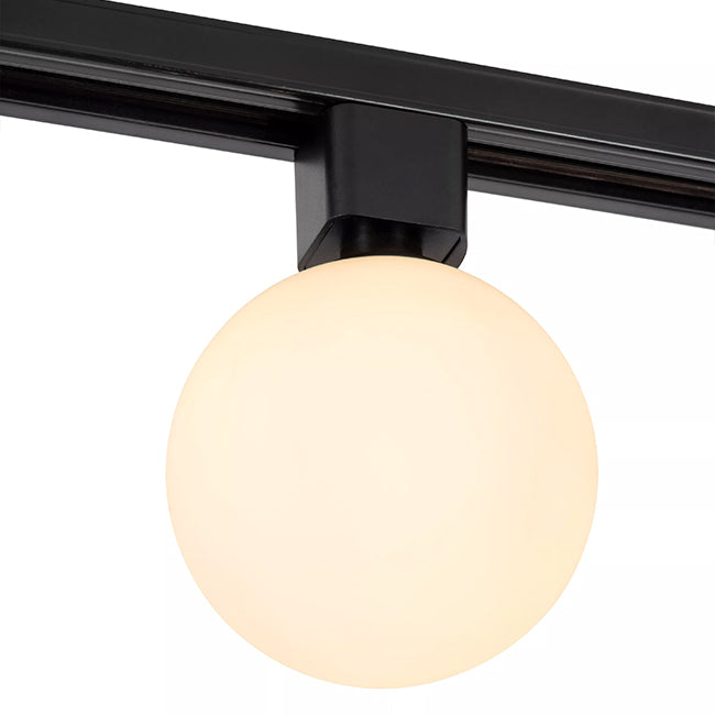 Lámpara para riel monofásico aluminio negro vidrio opal Ø10 cm 1xG9 - LUFO0022