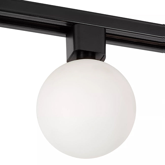 Lámpara para riel monofásico aluminio negro vidrio opal Ø10 cm 1xG9 - LUFO0022