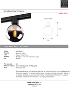 Lámpara para riel monofásico aluminio negro vidrio humo Ø10 cm 1xG9 - LUFO0023
