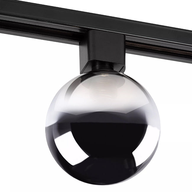 Lámpara para riel monofásico aluminio negro vidrio humo Ø10 cm 1xG9 - LUFO0023