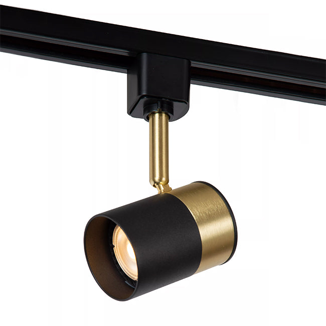 Foco para riel aluminio negro dorado  GU10 - LUFO0024