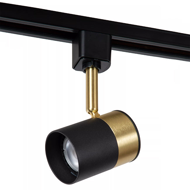Foco para riel aluminio negro dorado  GU10 - LUFO0024