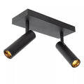 Foco aluminio negro 25x10x23 cm 2 luces GU10 (MR11)  - LUFO0025