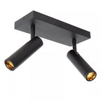 Foco aluminio negro 25x10x23 cm 2 luces GU10 (MR11)  - LUFO0025
