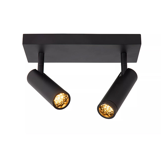 Foco aluminio negro 25x10x23 cm 2 luces GU10 (MR11)  - LUFO0025