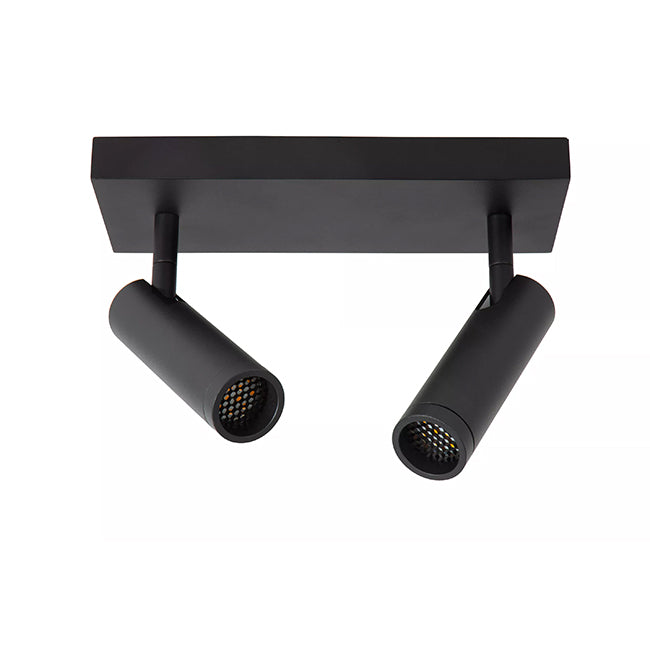 Foco aluminio negro 25x10x23 cm 2 luces GU10 (MR11)  - LUFO0025