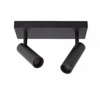 Foco aluminio negro 25x10x23 cm 2 luces GU10 (MR11)  - LUFO0025