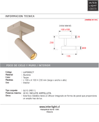 Foco aluminio taupe 10x10x23 cm  1 luz GU10 (MR11) - LUFO0027