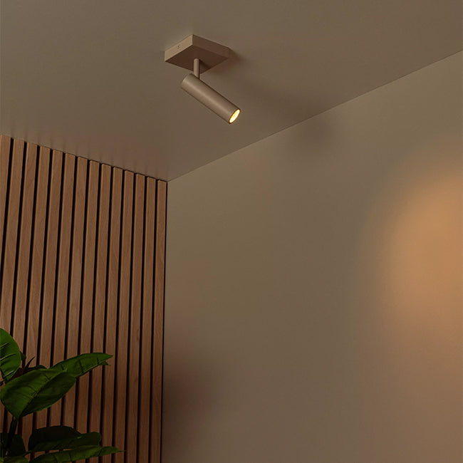 Foco aluminio taupe 10x10x23 cm  1 luz GU10 (MR11) - LUFO0027