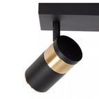 Foco metal negro oro mate de techo o muro 28x15 cm 2 luces GU10 - LUFO0033
