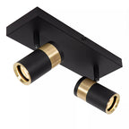 Foco metal negro oro mate de techo o muro 28x15 cm 2 luces GU10 - LUFO0033