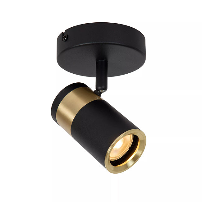 Foco metal negro oro mate de techo o muro 10x15 cm  GU10 - LUFO0034