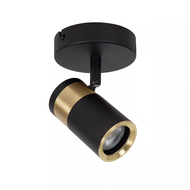 Foco metal negro oro mate de techo o muro 10x15 cm  GU10 - LUFO0034