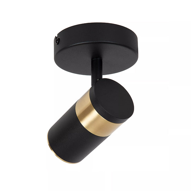Foco metal negro oro mate de techo o muro 10x15 cm  GU10 - LUFO0034