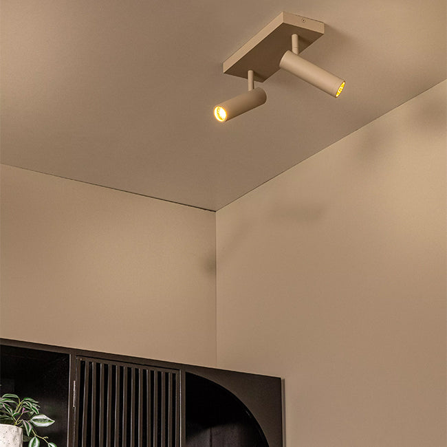 Foco aluminio taupe 25x10x23 cm 2 luces GU10 (MR11) - LUFO0035