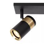Foco metal negro oro mate de techo o muro 40x15 cm 3 luces GU10 - LUFO0043