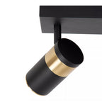 Foco metal negro oro mate de techo o muro 40x15 cm 3 luces GU10 - LUFO0043