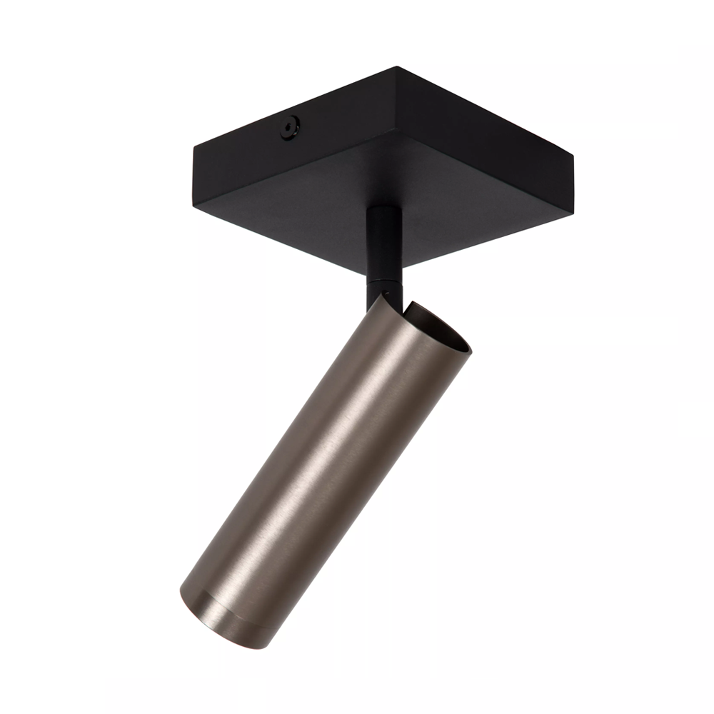 Foco aluminio negro hierro gris 10x10x23 cm  1 luz GU10 (MR11) - LUFO0045