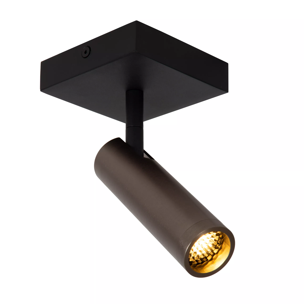 Foco aluminio negro hierro gris 10x10x23 cm  1 luz GU10 (MR11) - LUFO0045