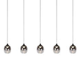 Lámpara de vidrio humo metal metal negro 5x5,6 W LED - LULC0310