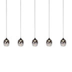 Lámpara de vidrio humo metal metal negro 5x5,6 W LED - LULC0310