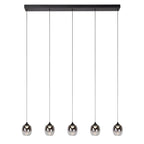 Lámpara de vidrio humo metal metal negro 5x5,6 W LED - LULC0310
