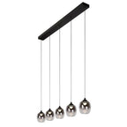 Lámpara de vidrio humo metal metal negro 5x5,6 W LED - LULC0310