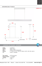 Lámpara colgante metal blanco 1,19 LED 36W - LULC0227