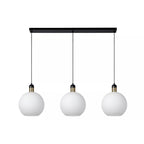 Lámpara colgante metal vidrio bronce negro opal 1,23 mt. 3 luces E27 - LULC0229