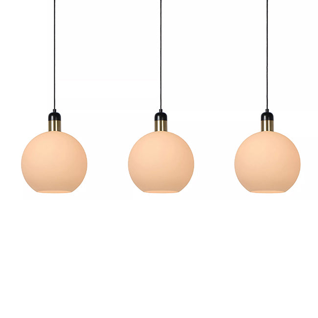 Lámpara colgante metal vidrio bronce negro opal 1,23 mt. 3 luces E27 - LULC0229