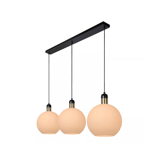 Lámpara colgante metal vidrio bronce negro opal 1,23 mt. 3 luces E27 - LULC0229