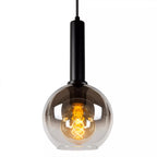 Lámpara colgante metal negro vidrio humo 1,30x1,50 mt. 7 luces E27 - LULC0233