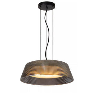 Lámpara colgante metal vidrio negro ahumado Ø 45 cm LED 22,6 W - LULC0257