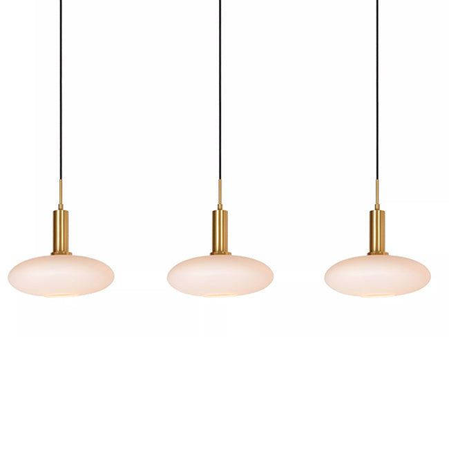 Lámpara colgante metal bronce vidrio opal 126x24,4 cm 3 luces E27 - LULC0259