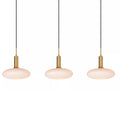 Lámpara colgante metal bronce vidrio opal 126x24,4 cm 3 luces E27 - LULC0259