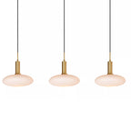 Lámpara colgante metal bronce vidrio opal 126x24,4 cm 3 luces E27 - LULC0259