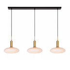 Lámpara colgante metal bronce vidrio opal 126x24,4 cm 3 luces E27 - LULC0259