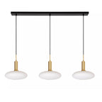 Lámpara colgante metal bronce vidrio opal 126x24,4 cm 3 luces E27 - LULC0259