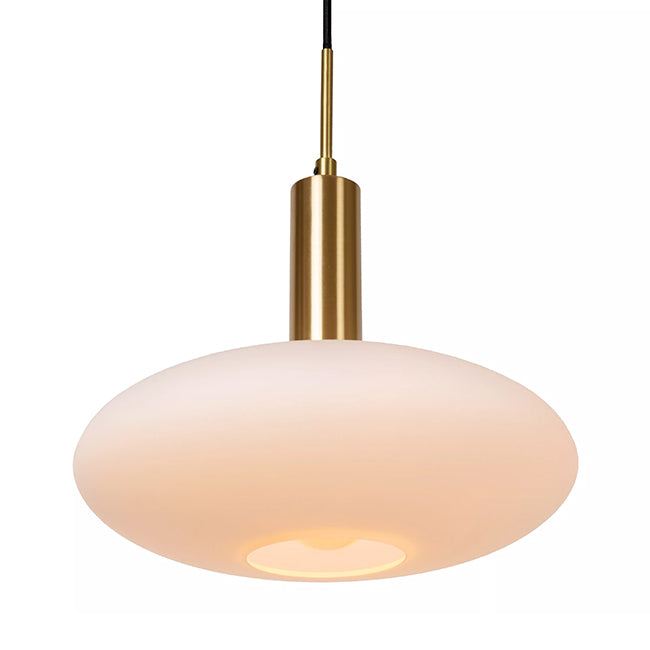Lámpara colgante metal bronce vidrio opal 126x24,4 cm 3 luces E27 - LULC0259