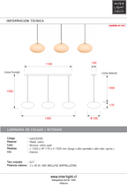 Lámpara colgante metal bronce vidrio opal 130x150 cm 3 luces E27 - LULC0265