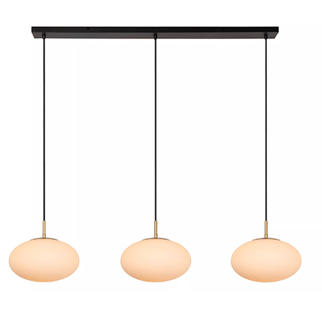 Lámpara colgante metal bronce vidrio opal 130x150 cm 3 luces E27 - LULC0265